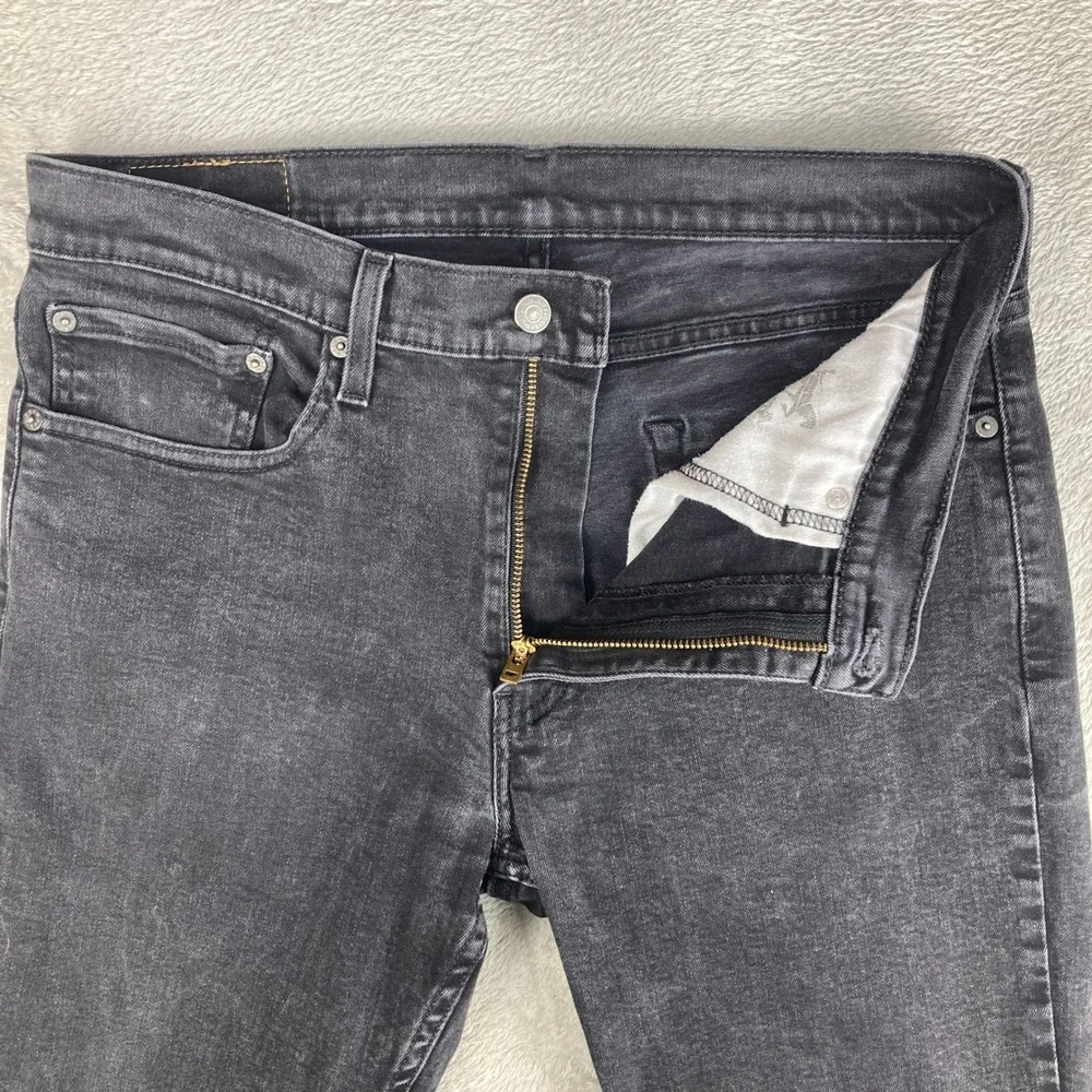 Levis 514 Straight‎ Fit Jeans Mens 34x29 (34x28) Faded Black Denim Pants